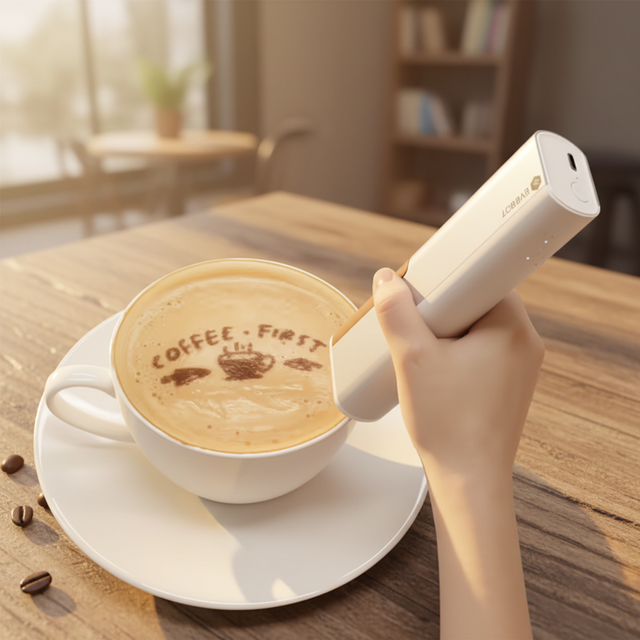 Handheld 3D Food Printer Pen, Mini Edible Ink DIY Printing Machine for Coffee Latte Art Chocolate Bread Cake Macaron