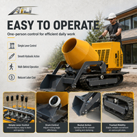 Bétonnière sur chenilles autoportante haute performance 300L, mini-bétonnière hydraulique pour travaux agricoles et de construction