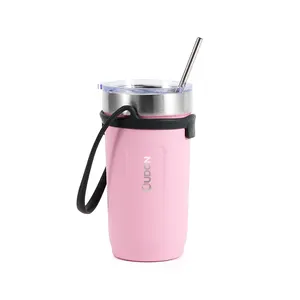 Factory Price Custom Stainless Steel Double Walled With Silicone Coat And Handle Portable Vacuum Insulated Coffee Mug