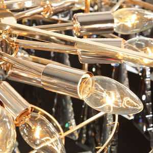 Candelabro de alta calidad Dormitorio moderno Comedor Candelabro de cristal dorado Luces colgantes - Product Image 6