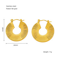 Boucles d'oreilles en acier inoxydable en gros, style luxe Old Money, créoles texturées feuille de laurier, bijoux élégants en or, cadeau pour elle