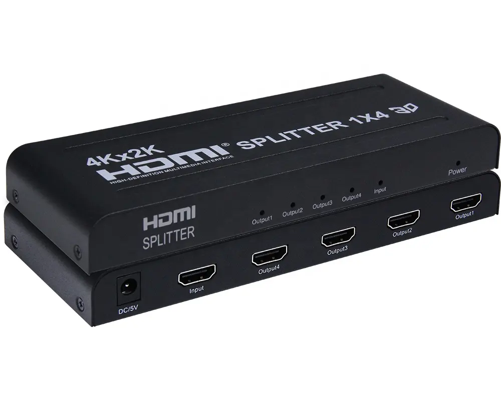 V1.4 4Kx2K HDMI Splitter 1X4 4Kx2K@60hz Plastic HDMI Splitter 1X4