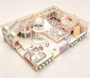 Aire de jeux intérieure personnalisée en plastique pour enfants, château ludique avec toboggan pour maternelle, hall de résidence et parc d'attractions - Product Image 2