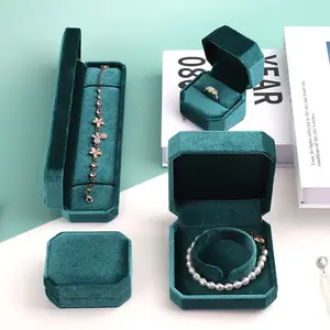 SUNDO atacado Fábrica de embalagem logotipo personalizado de jóias pingente pulseira de presente do anel caixa de jóias de veludo preto
