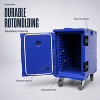 Boîte de transport alimentaire isotherme commerciale personnalisée, porte-bac GN avec roues pour équipement de restauration en gros