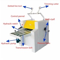Machine à plastifier manuelle à grand rouleau de chauffage d'huile SWFM-520A + hydraulique avec rebobinage 490mm