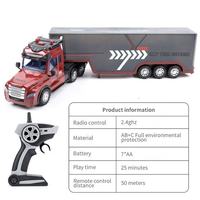 Camion Conteneur RC 2,4 GHz 4 Canaux, Jouet Télécommandé pour Enfants, Camion Benne RC avec Son et Lumière