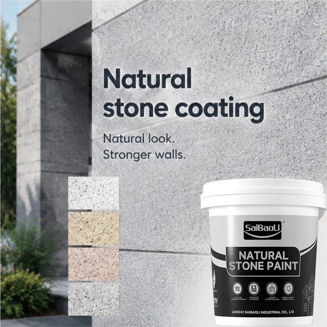 New Product Light Weight Real Stone Texture Paint with No Structural Load for High Rise Balcony Wall Finish