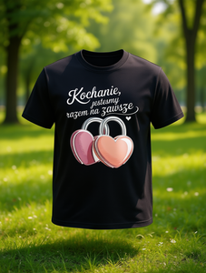 T-Shirt Kochanie Taglie Forti da Uomo, 100% Cotone 180g, Design con Cuore, Collo Tondo, Maniche Corte, Stampa con Motivo Geometrico - Product Image 2