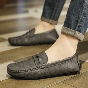 Lazy Man <b>Shoes</b> Men's Casual Leather <b>Shoes</b> Spring New Style British Style Breathable One-Piece <b>Shoe</b> for <b>Driving</b> Flat Men's <b>Shoes</b> - Product Image 4