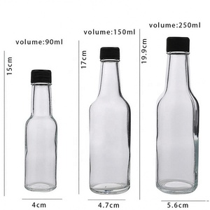 Botellas <span class=keywords><strong>de</strong></span> Vidrio Baratas <span class=keywords><strong>de</strong></span> 90ml, 150ml, 250ml para Salsas Picantes, Mini Botellas Vacías para Salsa <span class=keywords><strong>de</strong></span> Chile, Tomate y <span class=keywords><strong>Tabasco</strong></span> con Tapas <span class=keywords><strong>de</strong></span> Plástico - Product Image 3
