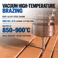 Fraise CNC TCT 3 ou 4 dents, non revêtue, HRA 92, en carbure, finition miroir, brasée sous vide, pour la découpe du MDF, du contreplaqué et du panneaux de particules