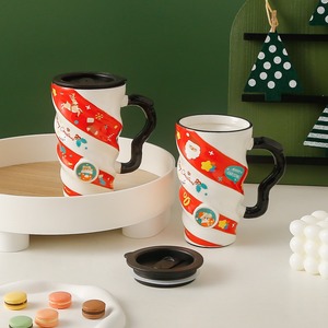 แก้วมัคเซรามิคสไตล์อเมริกัน, ความจุขนาดใหญ่560มล. พร้อมฝาปิดแก้วมัคริสมาสต์กล่องสีร้อนและเย็น - Product Image 3