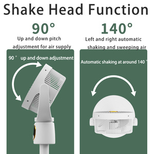 Điều Khiển Từ Xa Có Thể Sạc Lại Sàn Fan Kép Sử Dụng 5 Tốc Độ Lắc Đầu Chiều Cao Có Thể Điều Chỉnh Câm Fan Với Ánh Sáng Ban Đêm - Product Image 3