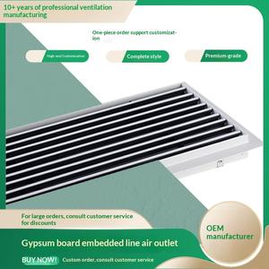 ABS石膏板嵌入式中央空调出风口回风百叶窗隐形无框加长格栅矩形 - Product Image 2