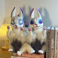 Peluche Lapin Blanc Créatures Fantastiques, Rembourrée en Coton PP, 31-50cm, Lapin Spatial, Compagnon Porte-Bonheur