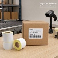 Rouleau d'étiquettes thermiques jaunes 58 x 40 mm, étiquettes thermiques blanches pour l'impression de codes-barres, l'emballage et le stockage