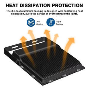 كشاف إضاءة 200 واط IP65 تيار متردد 85-300 فولت من الألومنيوم بزاوية واسعة وإضاءة دافئة للاستخدام الخارجي - Product Image 2