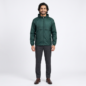 Chaqueta Impermeable para Hombre, Resistente, con Revestimiento de Cera, Corte Ajustado, Transpirable, para Senderismo, con Cuello Alto, Cremallera Bidireccional y Diseño Cortavientos - Product Image 1