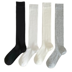 Women Slouch <b>Socks</b> Mid Calf Breathable Solid Color <b>Polyester</b> Fiber Casual Style Youth Size - Product Image 2