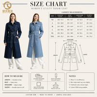 Vente en gros d'usine de vêtements veste automne-hiver personnalisée de créateur veste pour femme denim long cardigan ceinture pour femmes manteau chemise pour dames
