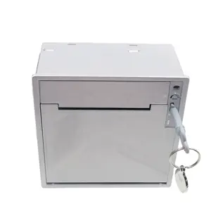 MASUNG Printer 58mm Easy Load Paper Automatic Cutting Thermal Panel Receipt Printer MS-FPT201 For Unattended White +USB