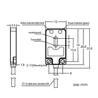 Sensor Fotoelektrik PNP NO/NC Jarak Deteksi 30cm 10-30V IP67 Casing PBT LED Inframerah Respon 1ms