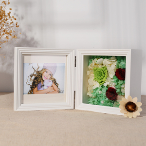 7*7 \ "bảo quản hoa Khung hộp màu đen trắng óc chó hoa tươi ảnh bóng hộp gỗ khung cho Valentine của ngày lưu niệm quà tặng - Product Image 6