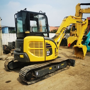 Mini-excavatrice Komatsu PC55 d'occasion à vendre, poids opérationnel de 5 tonnes, moteur Cummins, boîte de vitesses, pompe à engrenages, moteur - Product Image 1