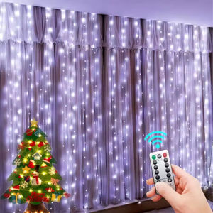 Guirnalda de Luces LED Decorativas con Control Remoto USB para Uso en Interiores y Exteriores, Guirnalda para Bodas, Luces de Cortina Navideñas - Product Image 2