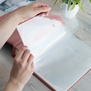 Custom Gold Foil Blush rosa velluto Baby foto Album vite legante Slip in foto 8x10 trasparente PP Pocket Memory Book - Product Image 5