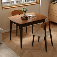 Ensemble table et chaises de salle à manger rectangulaire extensible en bois massif, style moderne de luxe, éco-responsable et durable, idéal pour les intérieurs de villas