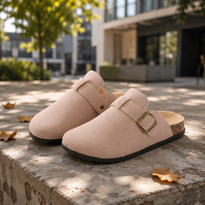 Nouveauté 2026 – <span class=keywords><strong>Mules</strong></span> Sabots Confortables <span class=keywords><strong>en</strong></span> Daim Léger à Bout Fermé pour Femme et <span class=keywords><strong>Homme</strong></span>, Extérieur, Plates, Douces avec Boucle - Product Image 1