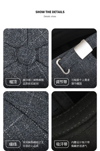 Mùa Thu Mùa Đông Unisex Vải To Sợi Pha Lê Siêu Mềm Bên Trong Mũ Bóng Chày Với Kim Loại Khóa Vải Ấm Áp Cho Người Lớn 100% Polyester - Product Image 4