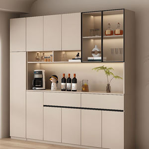 Armoire de cuisine multifonctionnelle blanche Étagère en bois Buffet Cabinet Salle à manger <span class=keywords><strong>Four</strong></span> à <span class=keywords><strong>micro</strong></span>-ondes Casseroles Poêles Garde-manger Buffet de rangement - Product Image 5