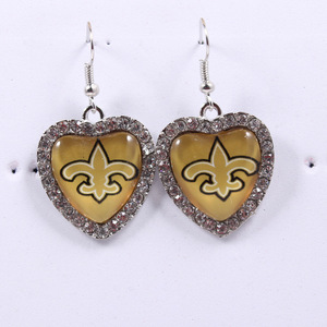Boucles d'oreilles en forme de cœur pour filles, vente en gros, <span class=keywords><strong>série</strong></span> équipe de sport 32 - Product Image 2