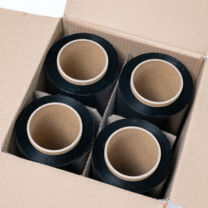 卸売Peブラックストレッチフィルムロールラッピングブラックパレットシュリンクプラスチックパッケージフィルムハンドユースストレッチラップフィルム - Product Image 1