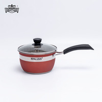 Batterie de Cuisine Compatible Induction Royal Louis Rouge et Argent avec Poignée Anti-Brûlure pour la Maison et la Cuisine