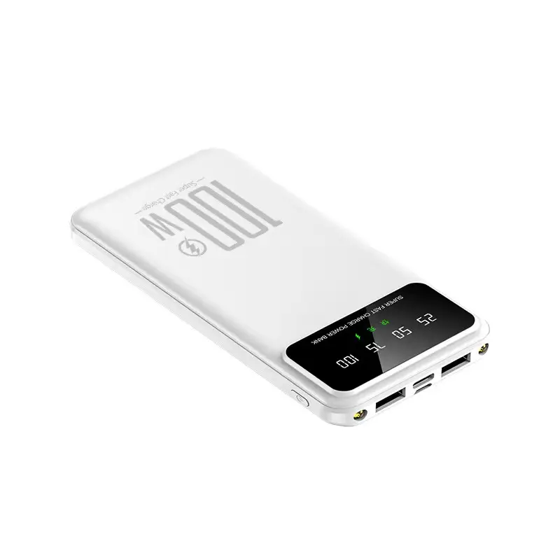 LED 100W Super Carregamento Rápido Presente Bonito Mini Portátil 20000maH Para Iphone Xiaomi Huawei Com 2 Em 1 Carregador Rápido Rápido