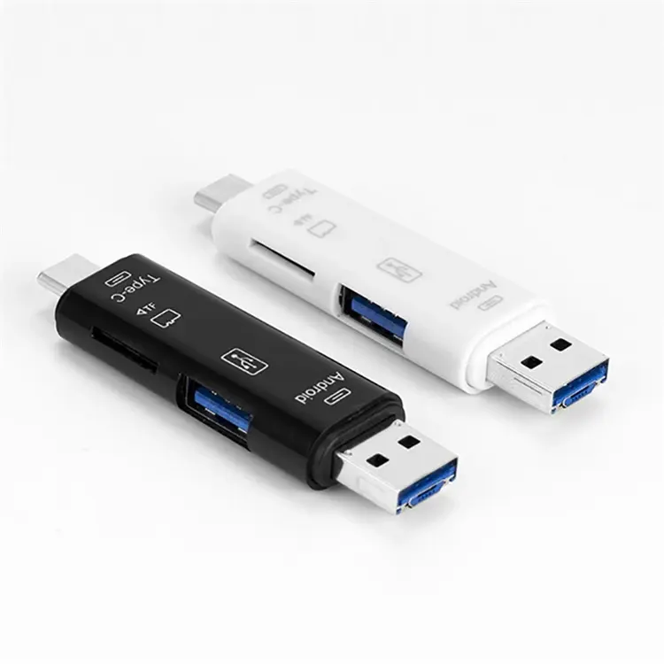 نوع C و المصغّر USB و USB 3 في 1 عالية السرعة العالمي وتغ TF قارئ بطاقات لالروبوت الهاتف الكمبيوتر تمديد رؤوس