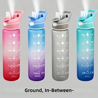Bouteille d'eau sportive de 1000 ml en Tritan avec marqueur de temps, personnalisable avec logo, pour fitness et gym