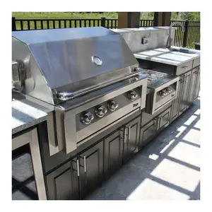 NICOCABINET New Listing Customized Smart Stainless Steel Outdoor Kitchen bbq Island Cabinet