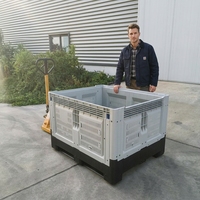 Caisses de stockage logistique pliables empilables robustes, conteneurs en plastique personnalisés, boîtes de rangement, bacs