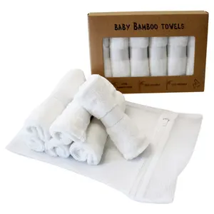 环保竹可重复使用毛巾竹毛巾布批发白色有机竹面布毛巾
