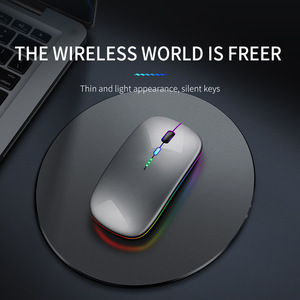 เมาส์ไร้สายแบบชาร์จไฟได้ RGB แบ็คไลท์ออปติคอล 3 ปุ่มมือขวาสำหรับแล็ปท็อปโน้ตบุ๊คการชาร์จ USB - Product Image 2