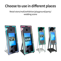 Miroir photo selfie commercial avec caméra, imprimante et écran tactile, miroir photo pour fête, 65 pouces
