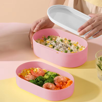 Récipient alimentaire sans Bpa double couche scellé couvercle étanche boîte à bento enfant enfants boîte à lunch en plastique avec cuillère