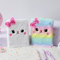 Carnet de notes chat papillon pour filles, carnet de notes en peluche Kawaii, carnet portable, agenda, journal, papeterie de bureau et scolaire