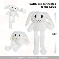 Peluche lapin personnalisée avec oreilles mobiles, adorable lapin en peluche avec longues oreilles et pattes souples réglables, poupée amusante et douce