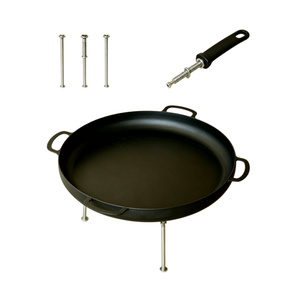 Plancha Portátil <span class=keywords><strong>para</strong></span> Exteriores con Patas Metálicas Desmontables, Sartén de Hierro Fundido <span class=keywords><strong>para</strong></span> Fogatas, Barbacoa, Paella y Frituras - Product Image 2